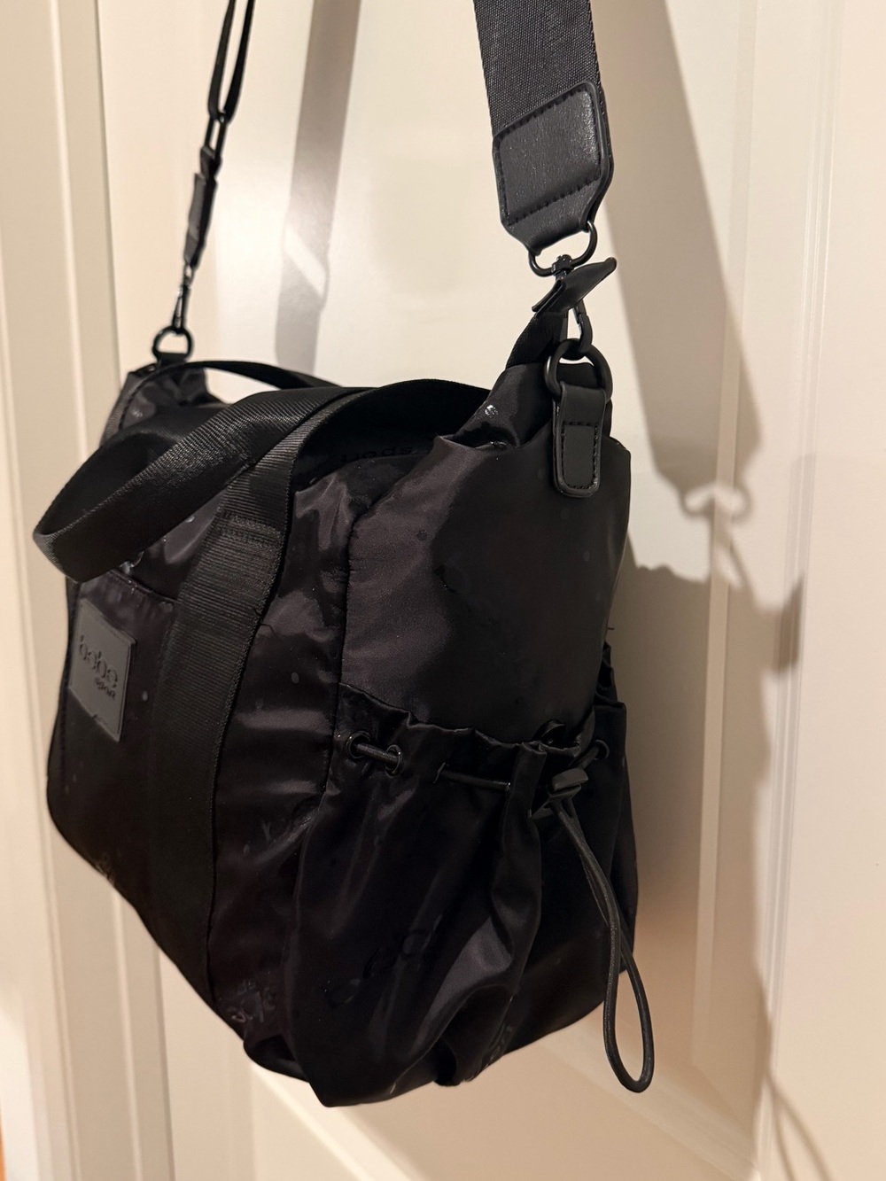Bebe Sport Small Black Nylon Duffle Gym Bag - Picture 3 of 14